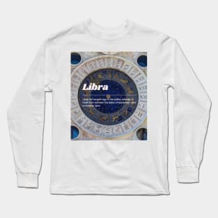 Libra Zodiac Roman Numeral Print Long Sleeve T-Shirt